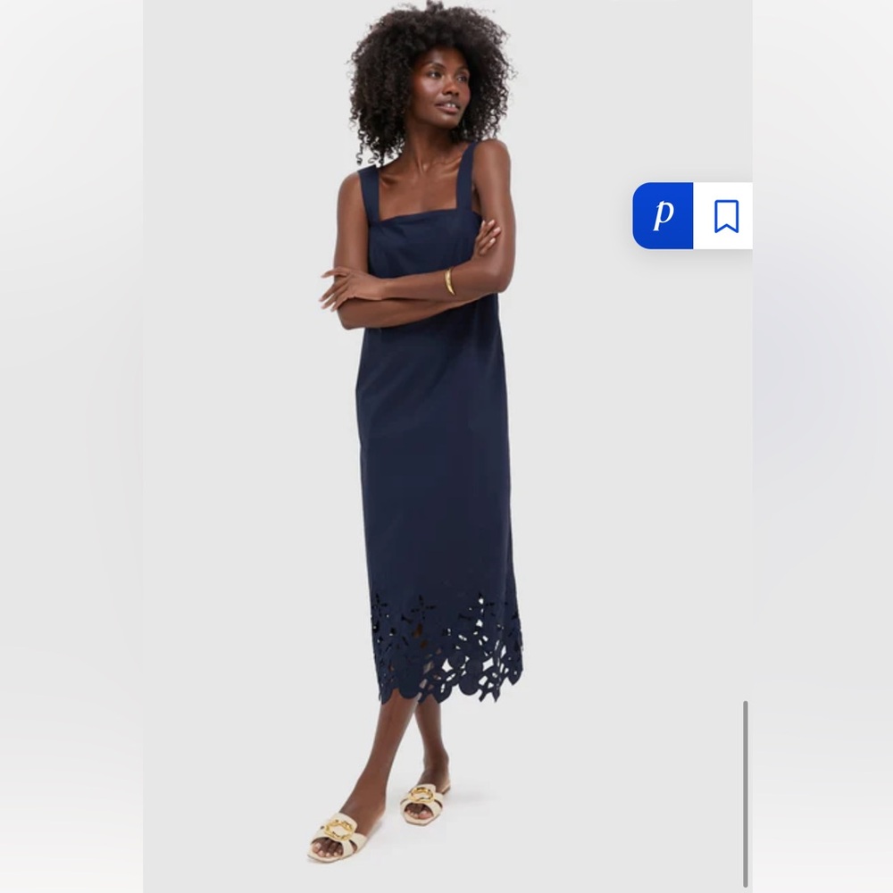 Tuckernuck Navy Cotton Eyelet Moria Dress